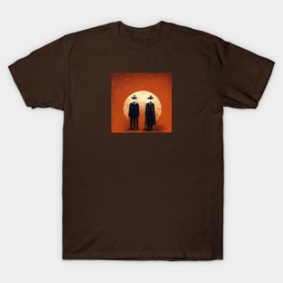 astronaut with moon backgroundastronauts celebrate halloween on mars T-Shirt